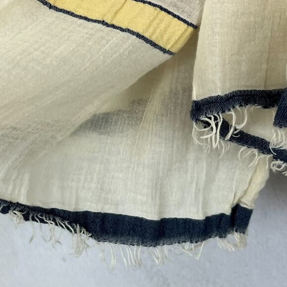 Unbranded Scarf Unisex Gauze Linen Blend Multicolor Fringe Soft Striped - Picture 5 of 8